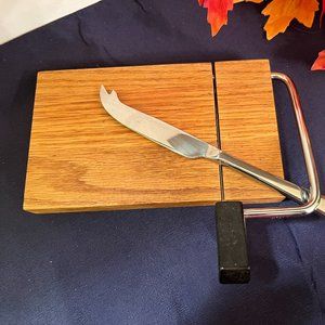 Wood Cheese Slicer Board w/Cheese Knife